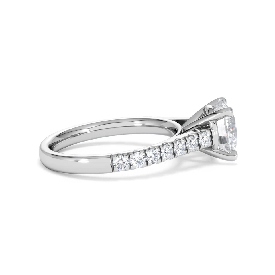 Natalia Lab Diamond Engagement Side Stone Ring 18KW Gold 2.50CT F/VS1