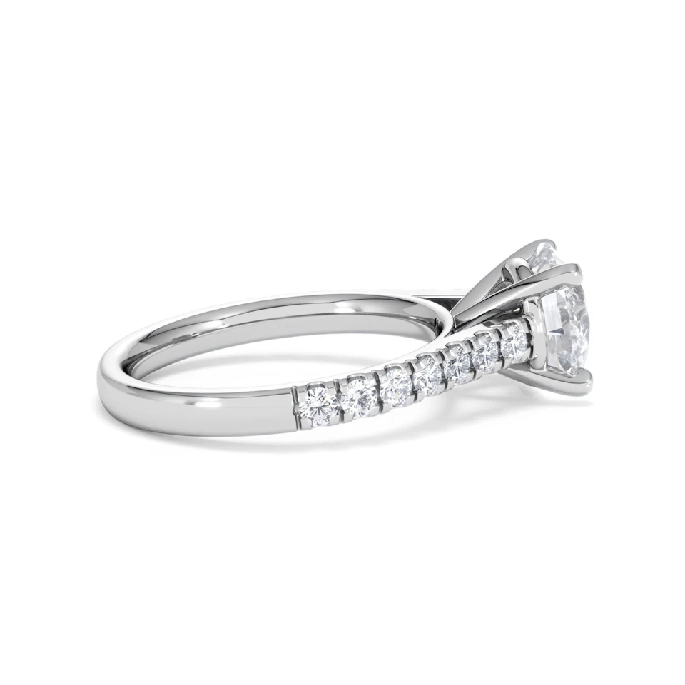 Natalia Lab Diamond Engagement Side Stone Ring 18KW Gold 2.50CT F/VS1