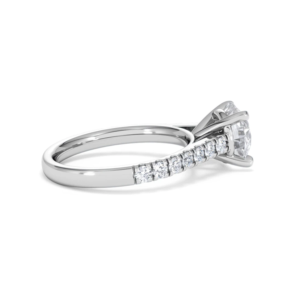 Natalia Lab Diamond Engagement Side Stone Ring Platinum 2.50CT F/VS1