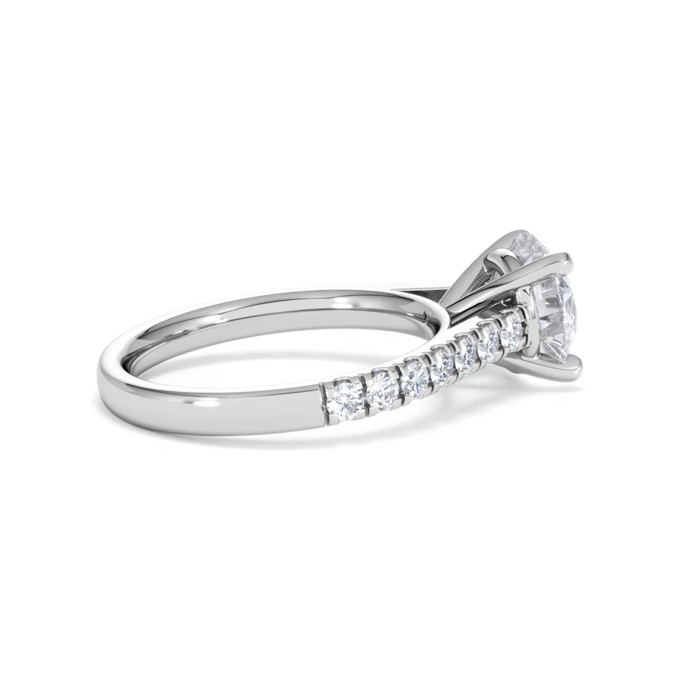 Natalia Lab Diamond Engagement Side Stone Ring 18KW Gold 2.50CT F/VS1