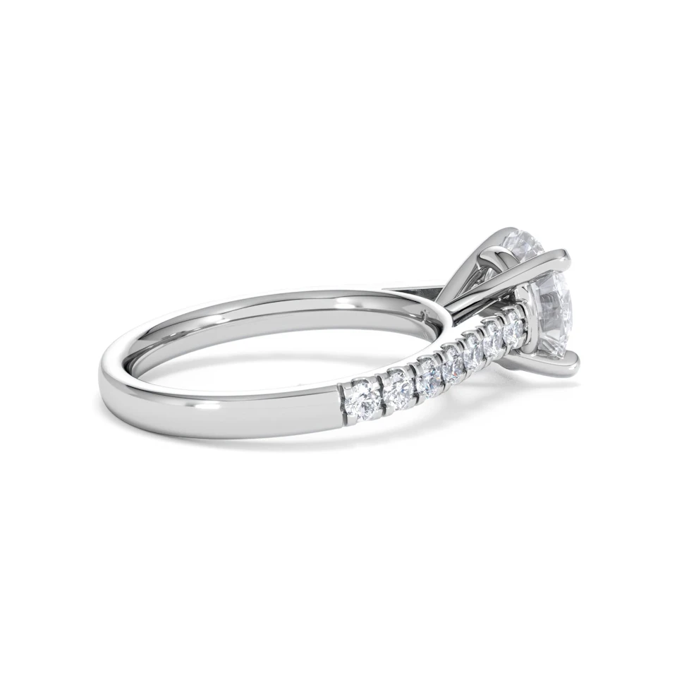 Natalia Lab Diamond Engagement Side Stone Ring 18KW Gold 2.50CT F/VS1