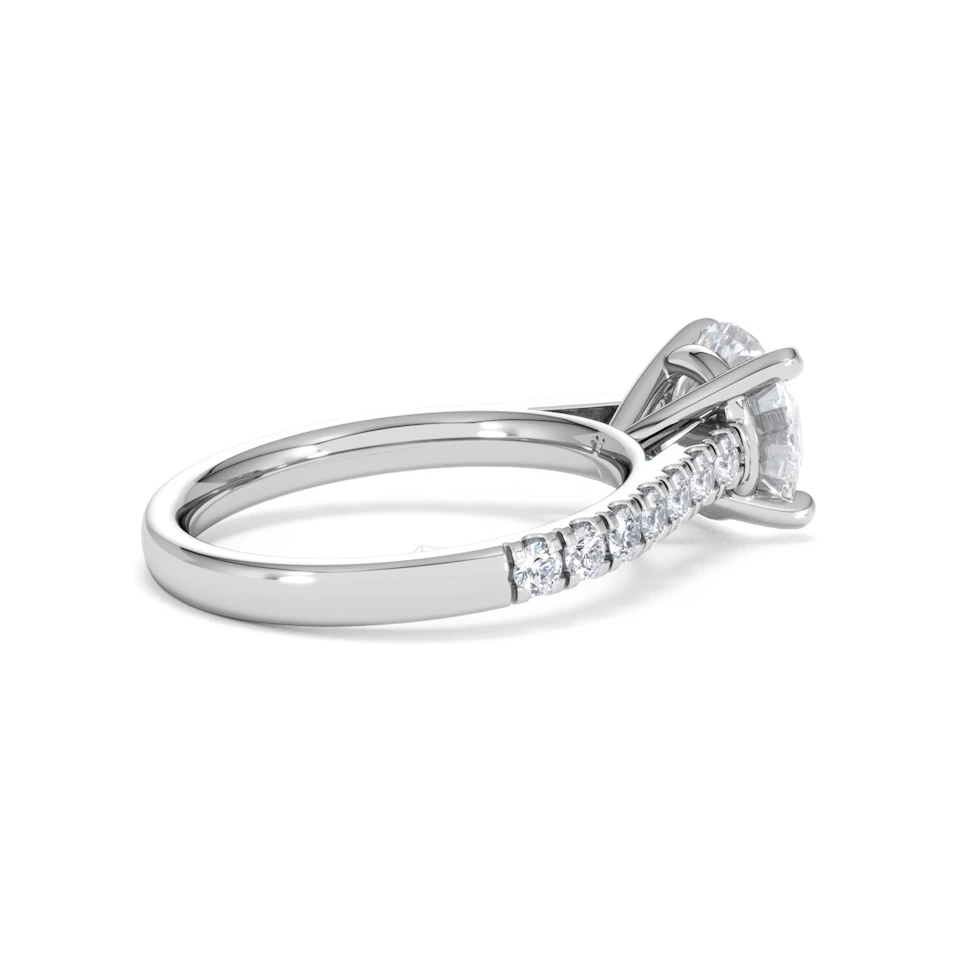 Natalia Lab Diamond Engagement Side Stone Ring 18KW Gold 2.50CT F/VS1