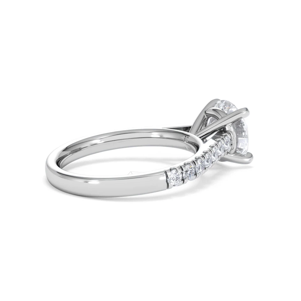 Natalia Lab Diamond Engagement Side Stone Ring 18KW Gold 2.50CT F/VS1