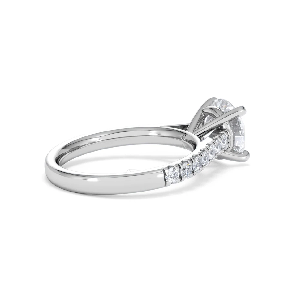 Natalia Lab Diamond Engagement Side Stone Ring Platinum 2.50CT F/VS1