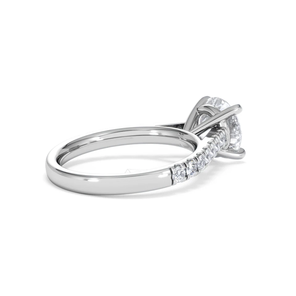 Natalia Lab Diamond Engagement Side Stone Ring 18KW Gold 2.50CT F/VS1
