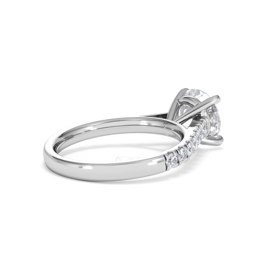 Natalia Lab Diamond Engagement Side Stone Ring 18KW Gold 2.50CT F/VS1
