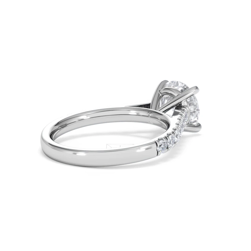 Natalia Lab Diamond Engagement Side Stone Ring 18KW Gold 2.50CT F/VS1