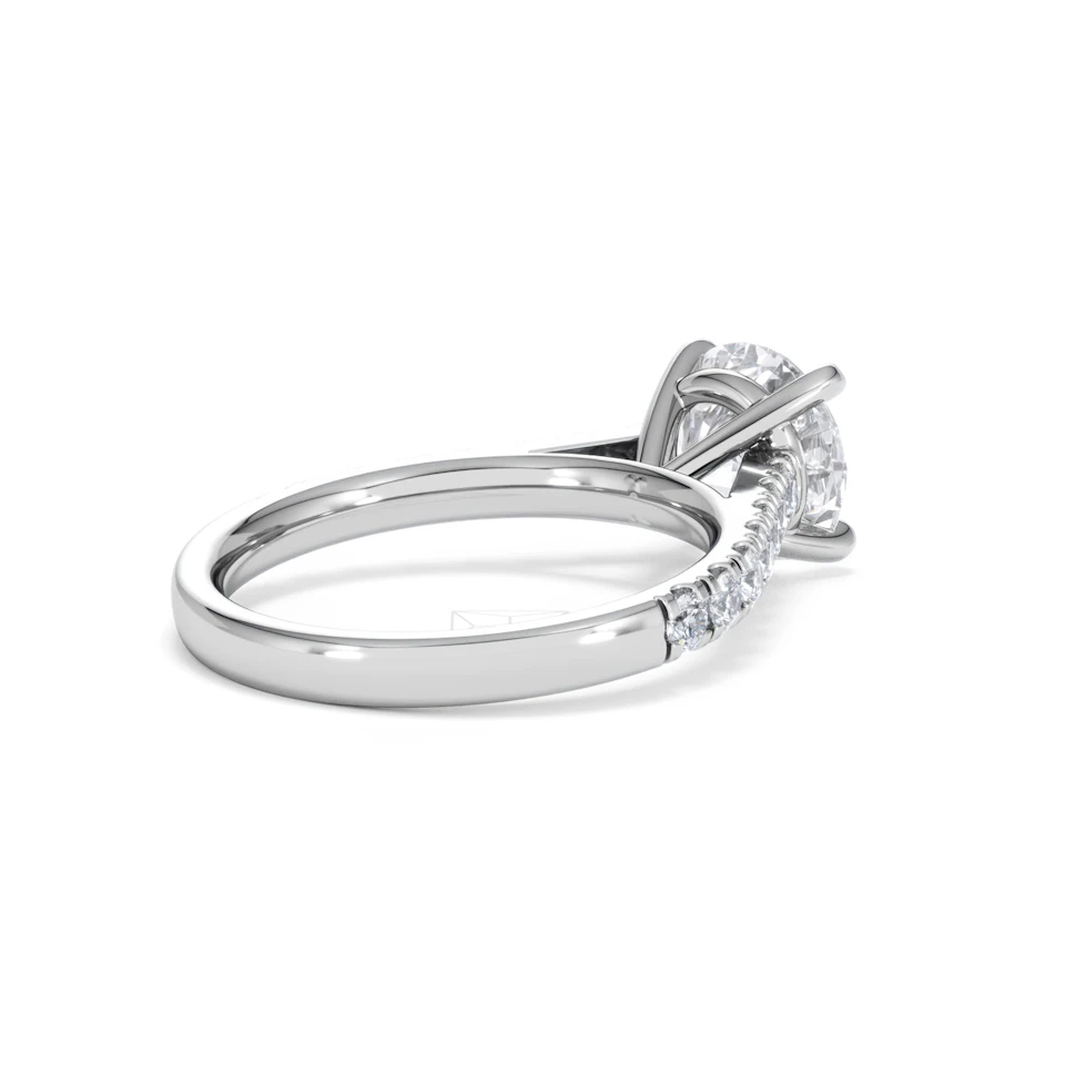 Natalia Lab Diamond Engagement Side Stone Ring Platinum 2.50CT F/VS1