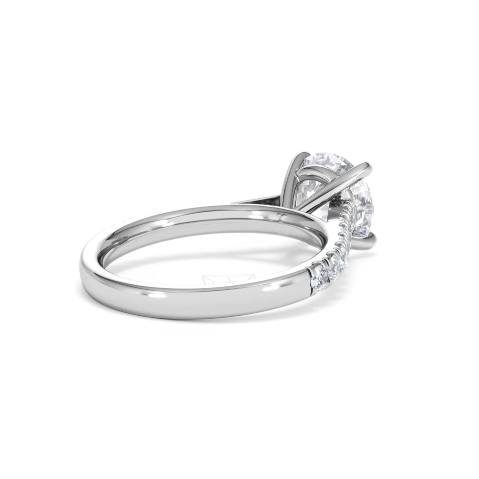 Natalia Lab Diamond Engagement Side Stone Ring Platinum 2.50CT F/VS1