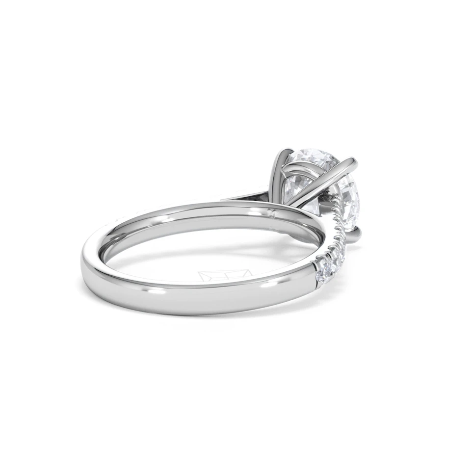 Natalia Lab Diamond Engagement Side Stone Ring 18KW Gold 2.50CT F/VS1