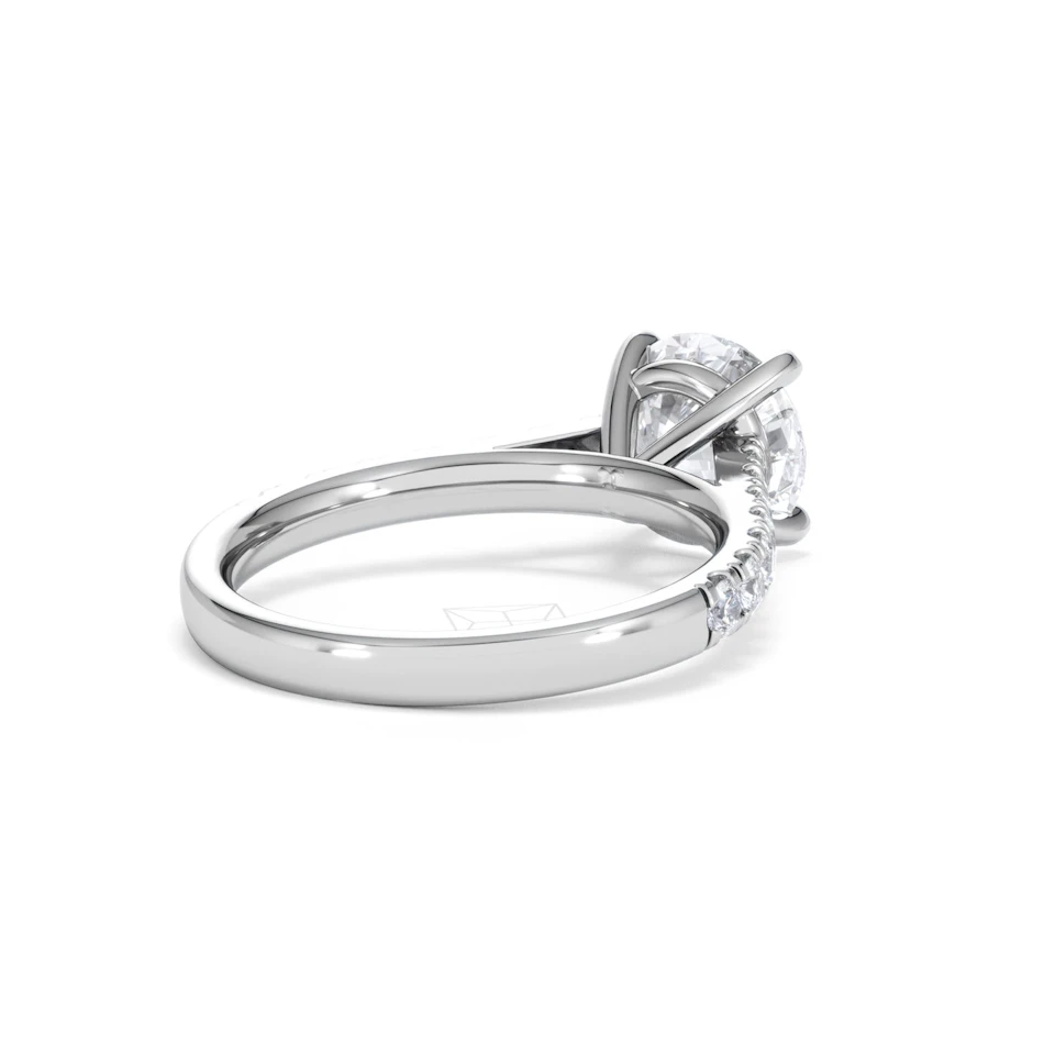 Natalia Lab Diamond Engagement Side Stone Ring Platinum 2.50CT F/VS1