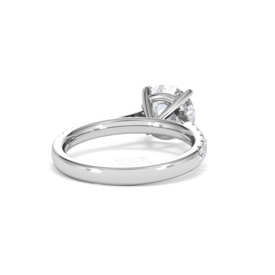 Natalia Lab Diamond Engagement Side Stone Ring Platinum 2.50CT F/VS1
