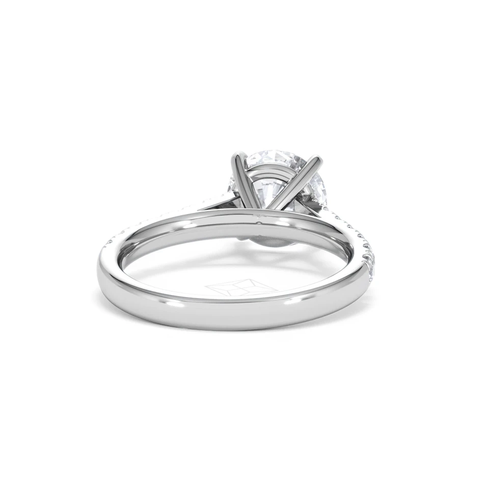 Natalia Lab Diamond Engagement Side Stone Ring 18KW Gold 2.50CT F/VS1