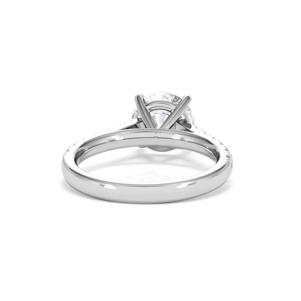 Natalia Lab Diamond Engagement Side Stone Ring 18KW Gold 2.50CT F/VS1