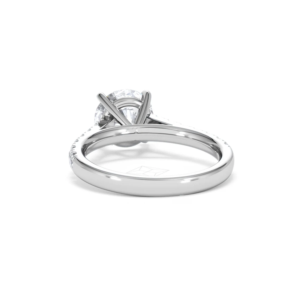 Natalia Lab Diamond Engagement Side Stone Ring Platinum 2.50CT F/VS1