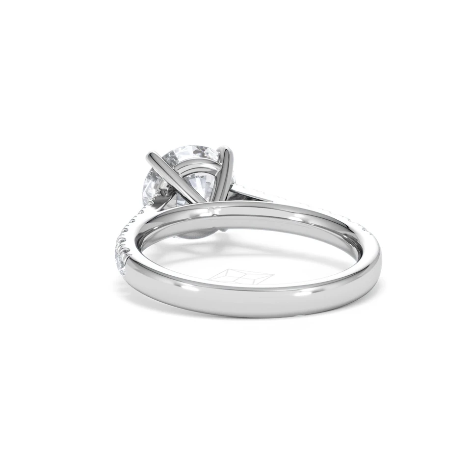 Natalia Lab Diamond Engagement Side Stone Ring Platinum 2.50CT F/VS1