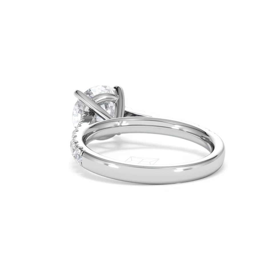 Natalia Lab Diamond Engagement Side Stone Ring 18KW Gold 2.50CT F/VS1