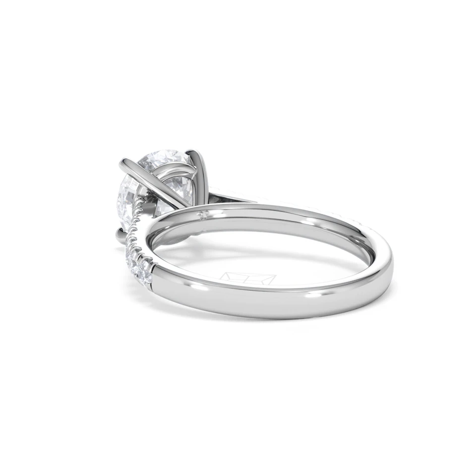 Natalia Lab Diamond Engagement Side Stone Ring Platinum 2.50CT F/VS1