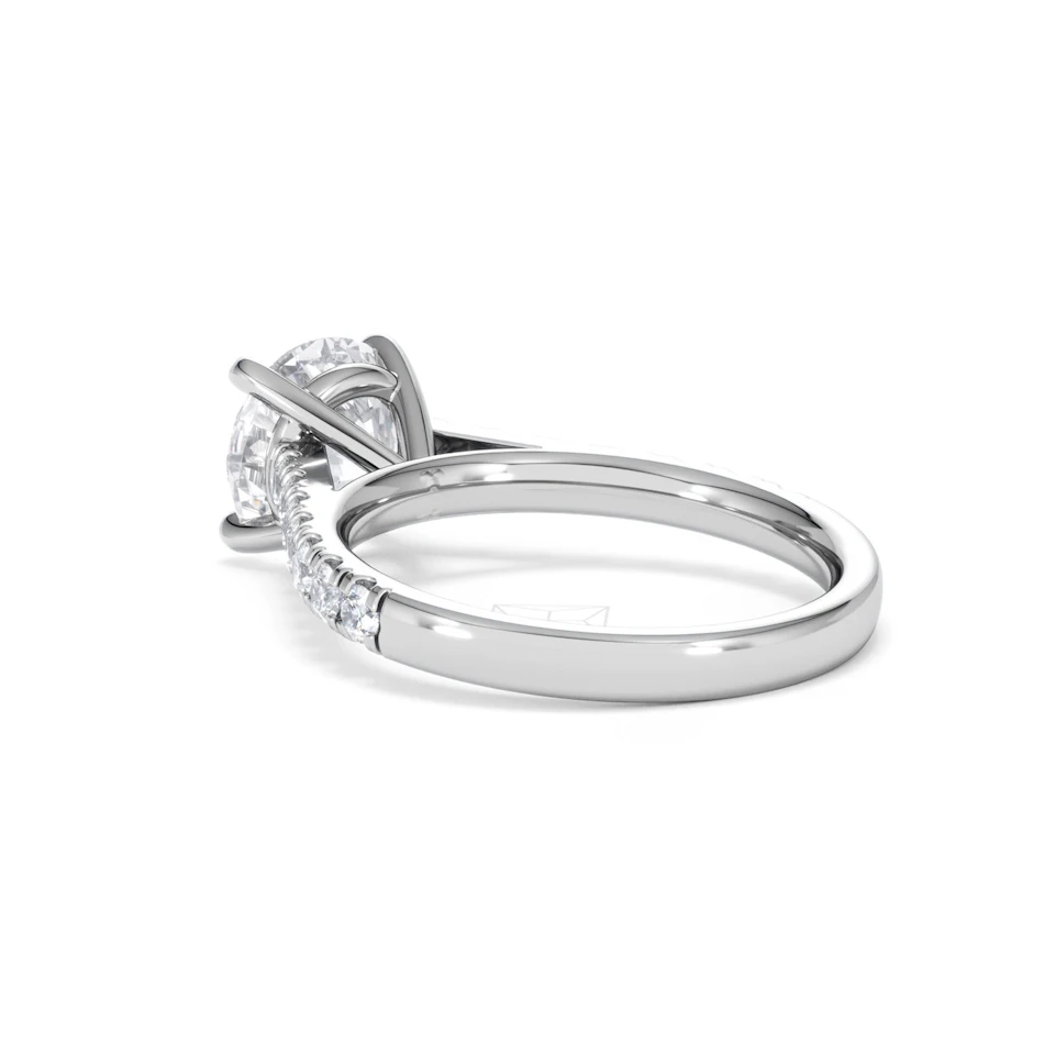 Natalia Lab Diamond Engagement Side Stone Ring 18KW Gold 2.50CT F/VS1