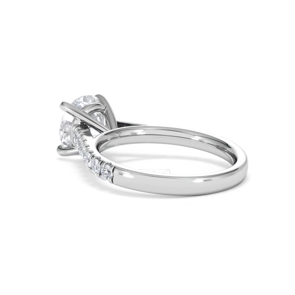 Natalia Lab Diamond Engagement Side Stone Ring 18KW Gold 2.50CT F/VS1