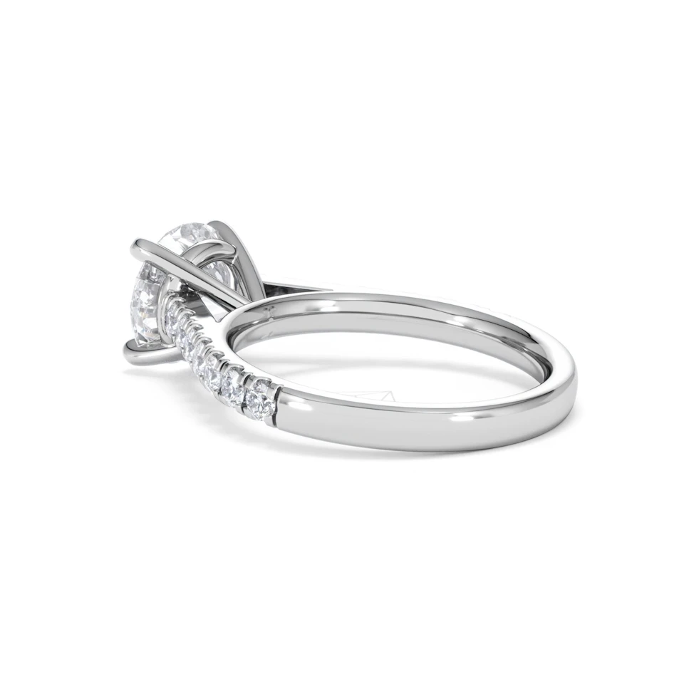 Natalia Lab Diamond Engagement Side Stone Ring 18KW Gold 2.50CT F/VS1