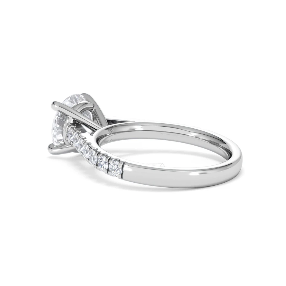 Natalia Lab Diamond Engagement Side Stone Ring 18KW Gold 2.50CT F/VS1