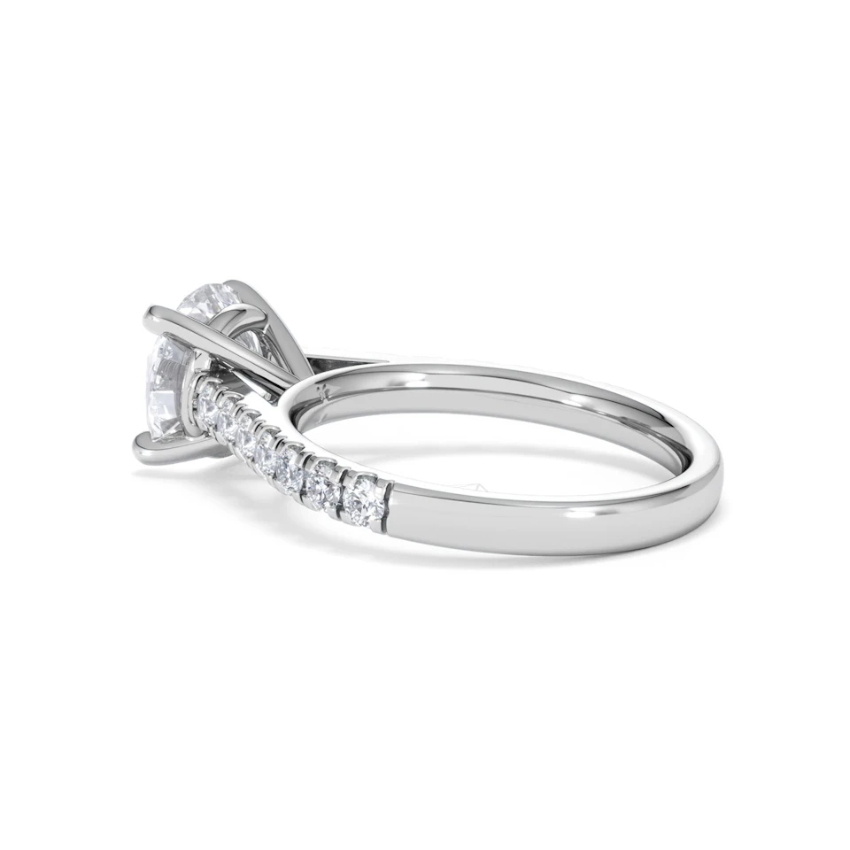 Natalia Lab Diamond Engagement Side Stone Ring 18KW Gold 2.50CT F/VS1