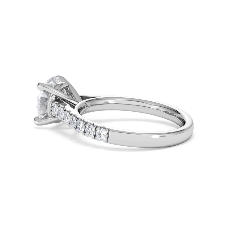 Natalia Lab Diamond Engagement Side Stone Ring 18KW Gold 2.50CT F/VS1