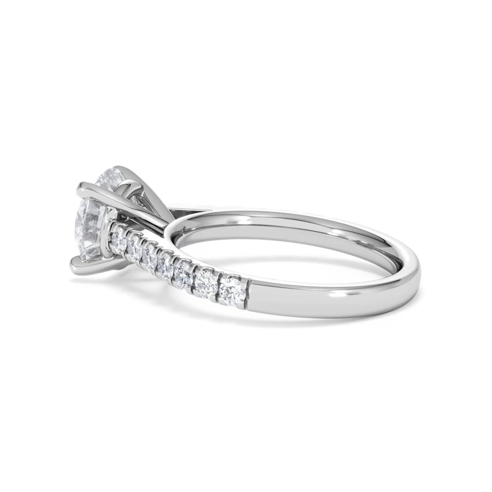 Natalia Lab Diamond Engagement Side Stone Ring 18KW Gold 2.50CT F/VS1
