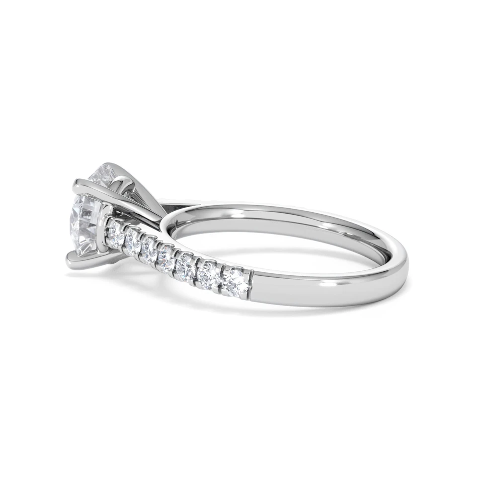 Natalia Lab Diamond Engagement Side Stone Ring 18KW Gold 2.50CT F/VS1
