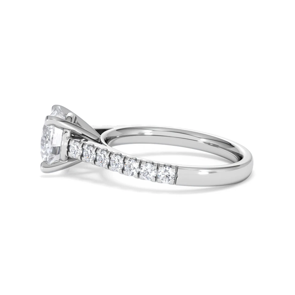 Natalia Lab Diamond Engagement Side Stone Ring 18KW Gold 2.50CT F/VS1