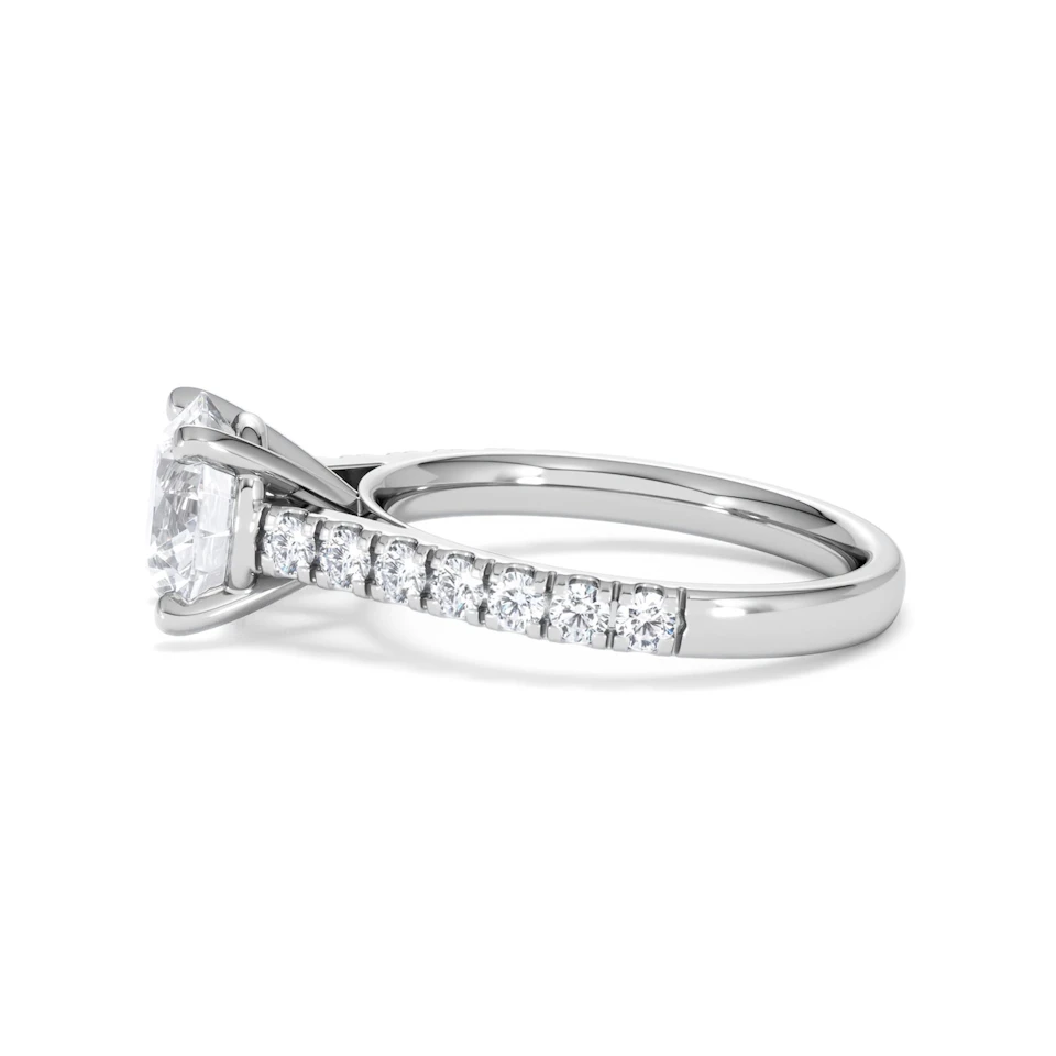 Natalia Lab Diamond Engagement Side Stone Ring Platinum 2.50CT F/VS1