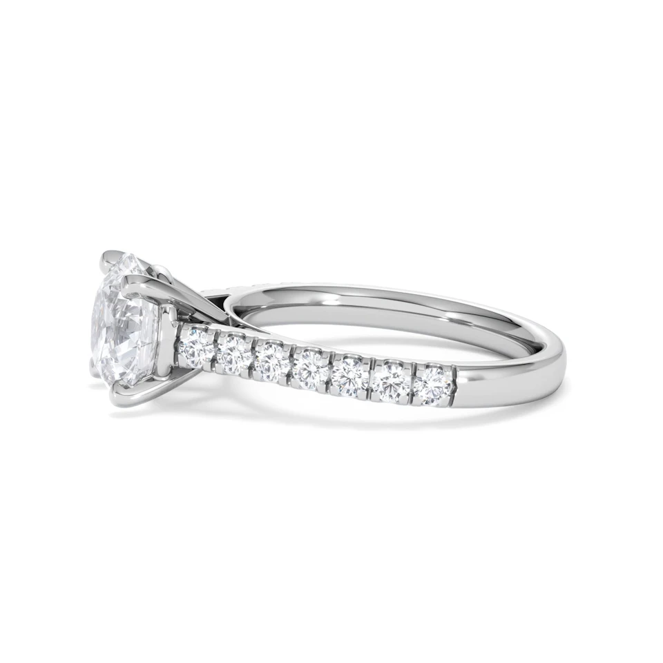 Natalia Lab Diamond Engagement Side Stone Ring 18KW Gold 2.50CT F/VS1