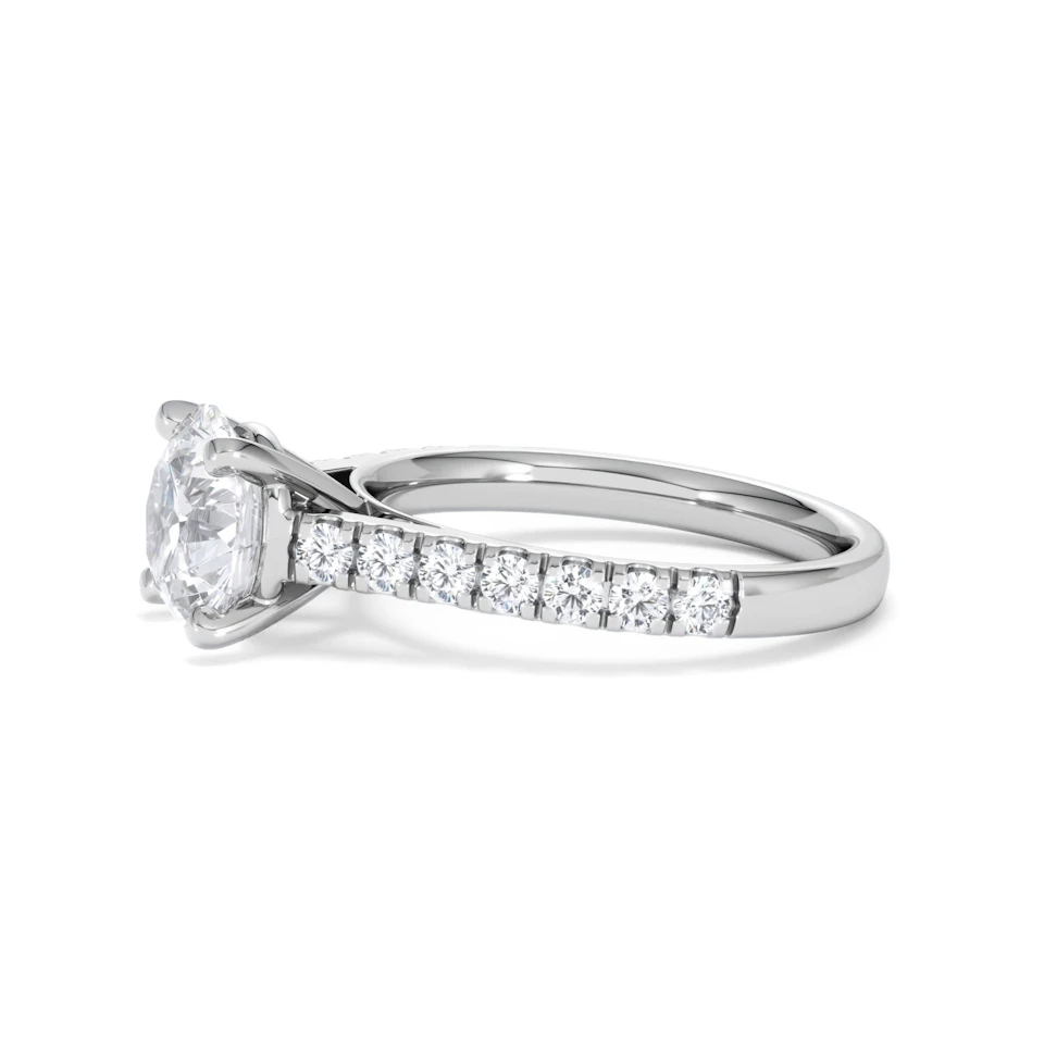 Natalia Lab Diamond Engagement Side Stone Ring 18KW Gold 2.50CT F/VS1