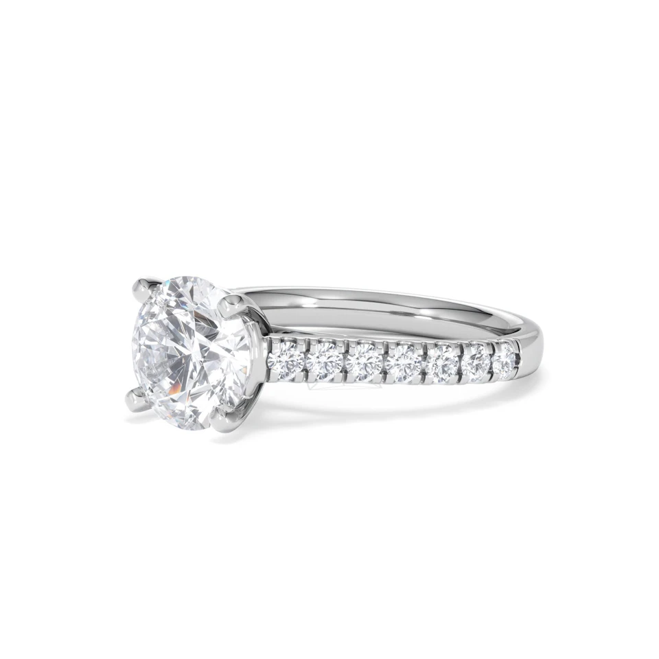 Natalia Lab Diamond Engagement Side Stone Ring 18KW Gold 2.50CT F/VS1
