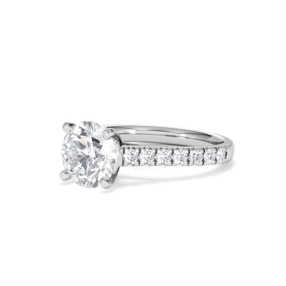 Natalia Lab Diamond Engagement Side Stone Ring 18KW Gold 2.50CT F/VS1