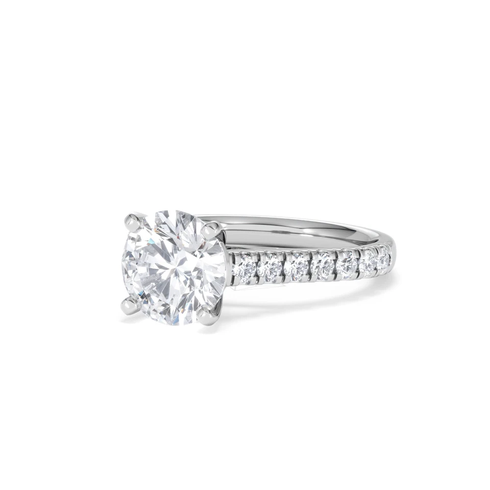 Natalia Lab Diamond Engagement Side Stone Ring 18KW Gold 2.50CT F/VS1