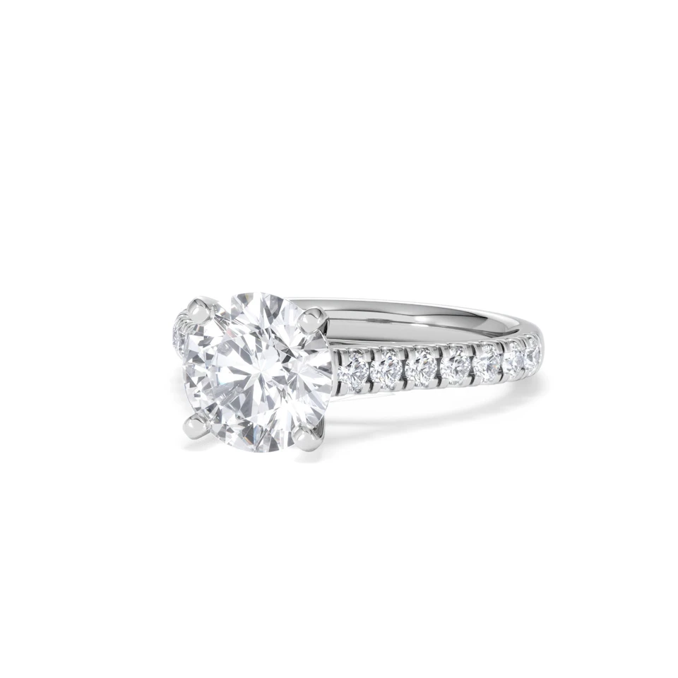 Natalia Lab Diamond Engagement Side Stone Ring 18KW Gold 2.50CT F/VS1