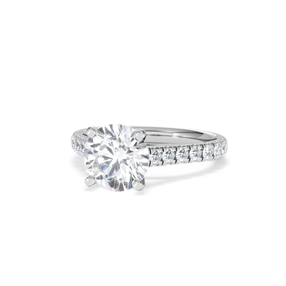 Natalia Lab Diamond Engagement Side Stone Ring 18KW Gold 2.50CT F/VS1