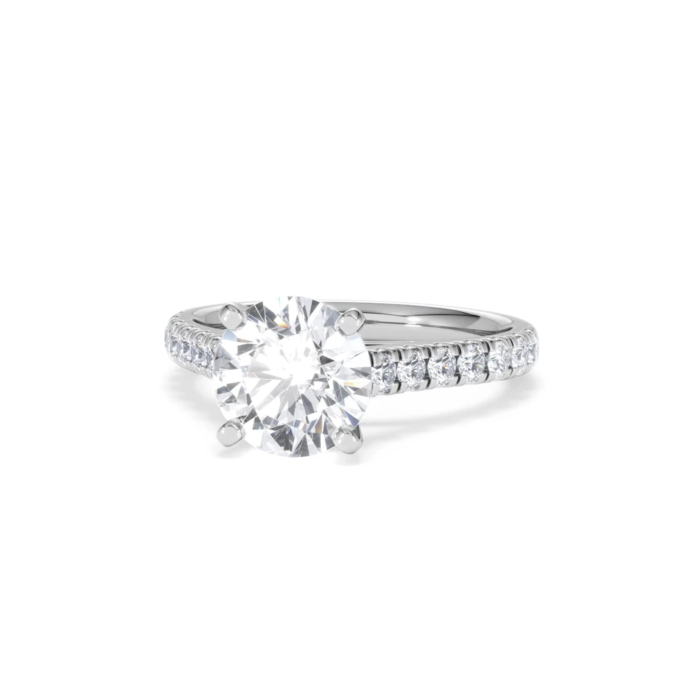 Natalia Lab Diamond Engagement Side Stone Ring 18KW Gold 2.50CT F/VS1