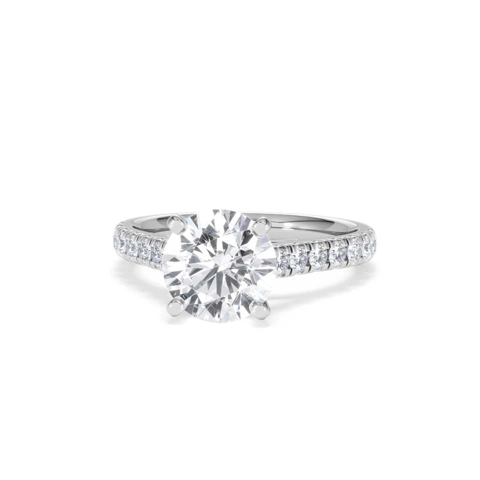 Natalia Lab Diamond Engagement Side Stone Ring 18KW Gold 2.50CT F/VS1