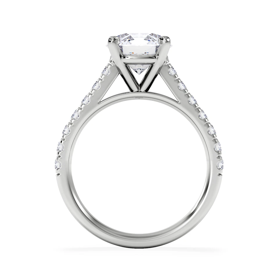 Natalia Lab Diamond Engagement Side Stone Ring 18KW Gold 2.50CT F/VS1