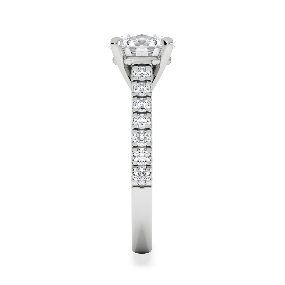 Natalia Lab Diamond Engagement Side Stone Ring 18KW Gold 2.50CT F/VS1
