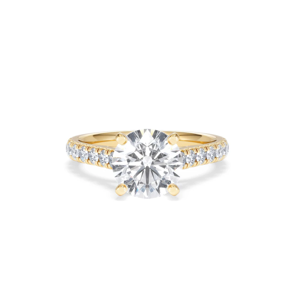 Natalia Lab Diamond Engagement Side Stone Ring 18K Gold 2.50CT F/VS1