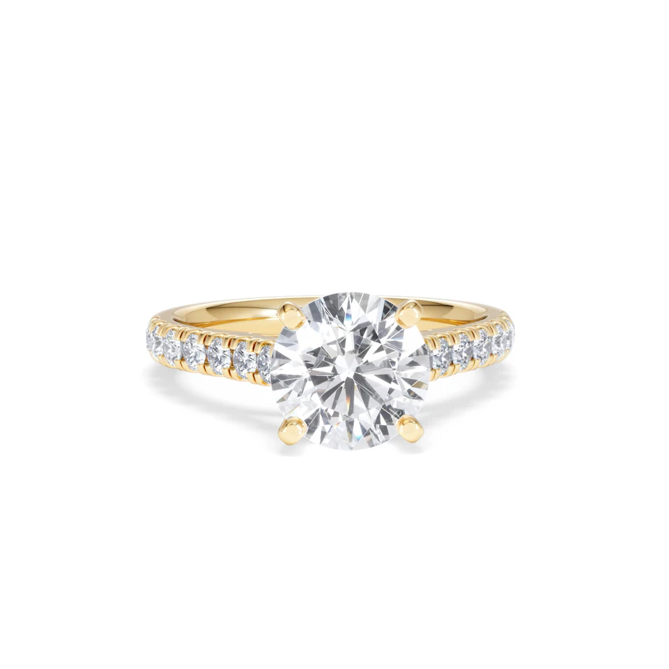 Natalia Lab Diamond Engagement Side Stone Ring 18K Gold 2.50CT F/VS1