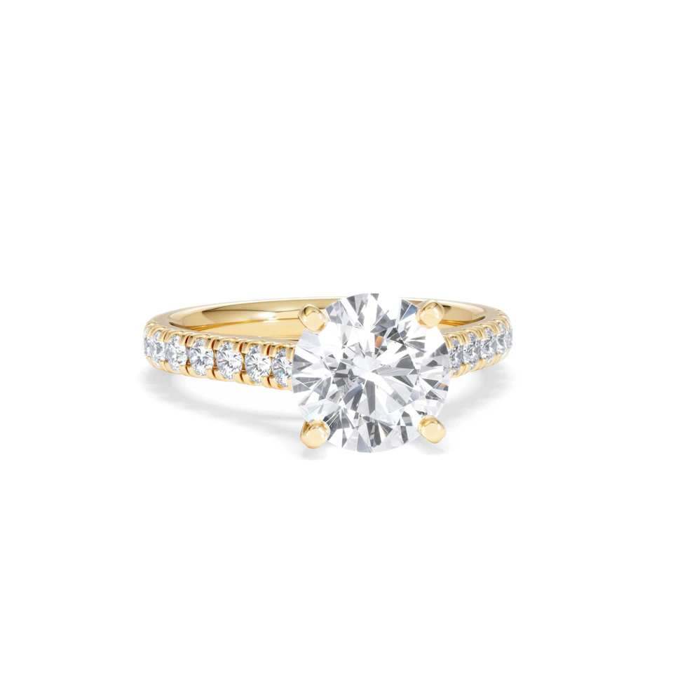 Natalia Lab Diamond Engagement Side Stone Ring 18K Gold 2.50CT F/VS1
