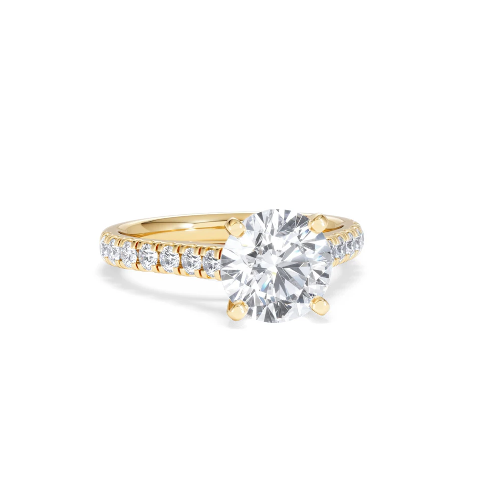 Natalia Lab Diamond Engagement Side Stone Ring 18K Gold 2.50CT F/VS1