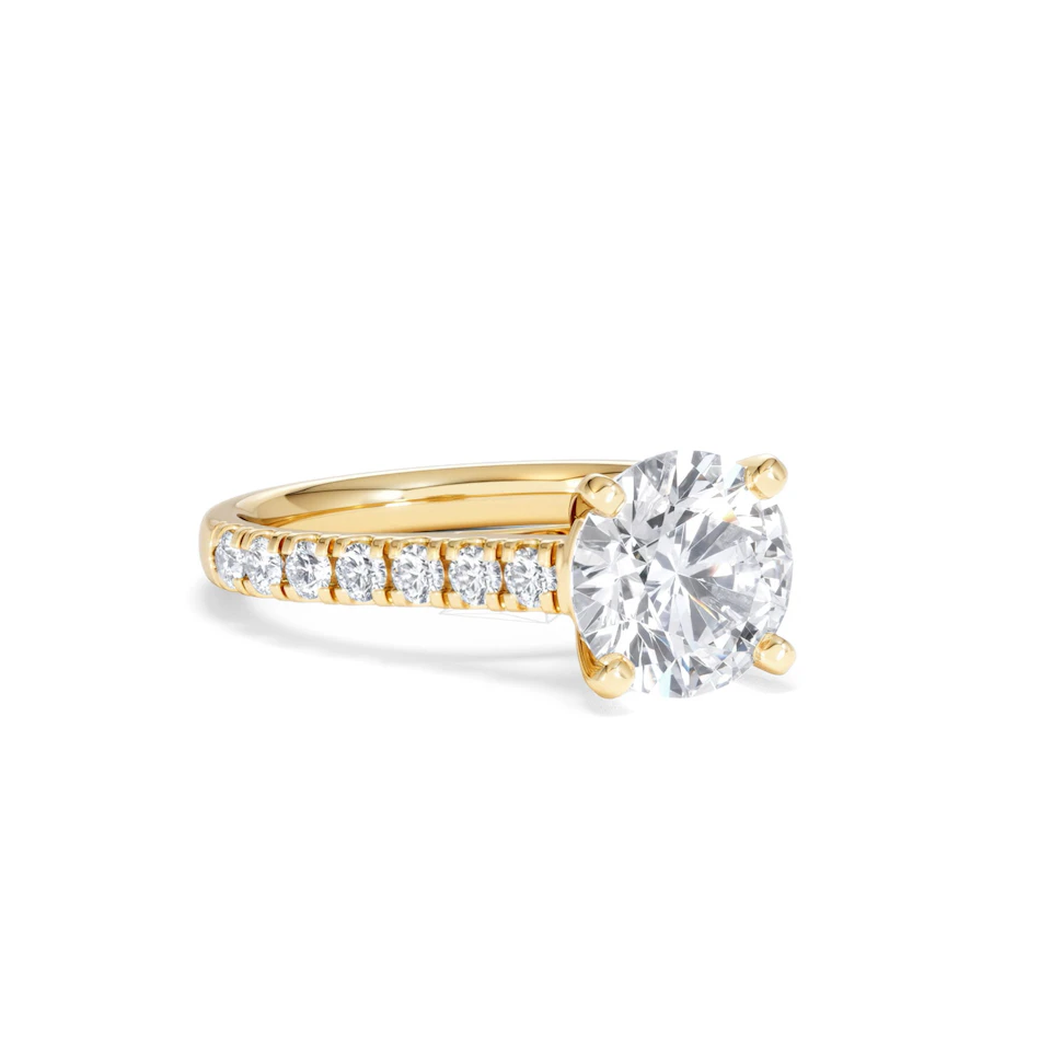 Natalia Lab Diamond Engagement Side Stone Ring 18K Gold 2.50CT F/VS1