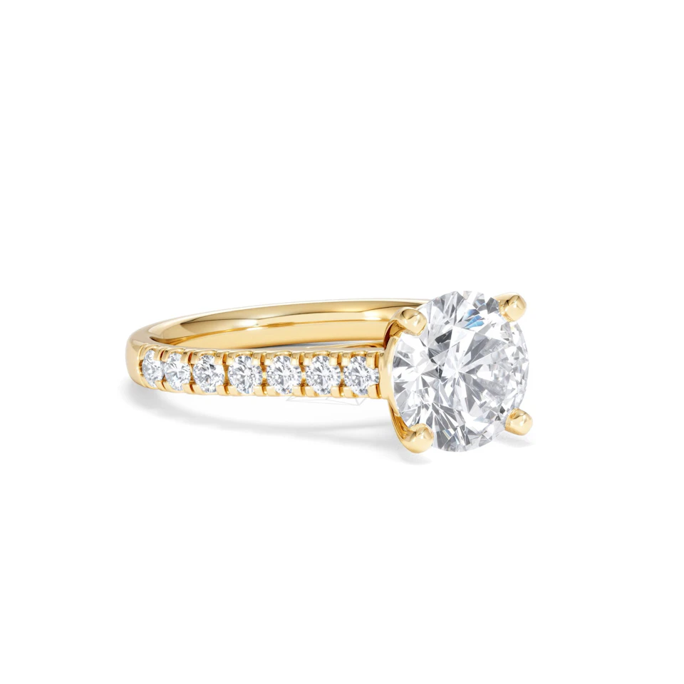 Natalia Lab Diamond Engagement Side Stone Ring 18K Gold 2.50CT F/VS1