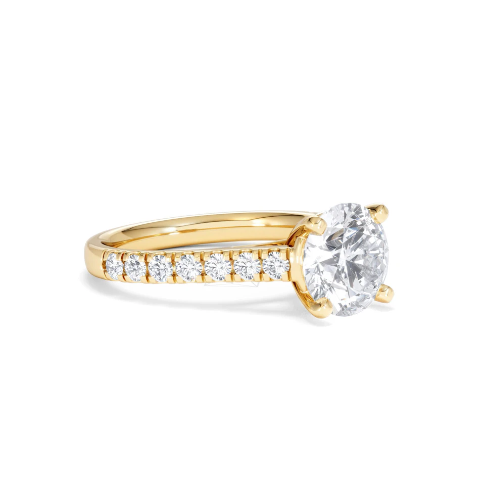 Natalia Lab Diamond Engagement Side Stone Ring 18K Gold 2.50CT F/VS1